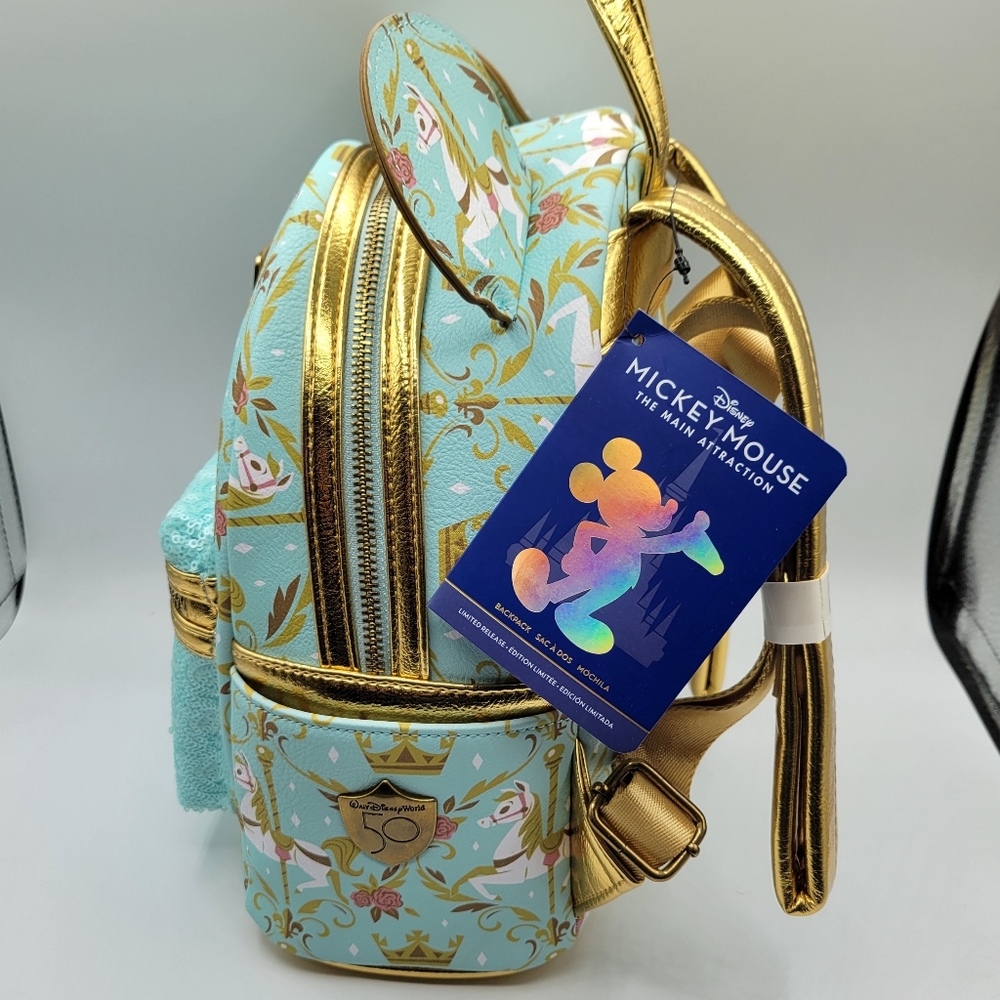 Loungefly Disney Parks Regal Carousel Mickey Main Attraction Backpack - Picture 3 of 8